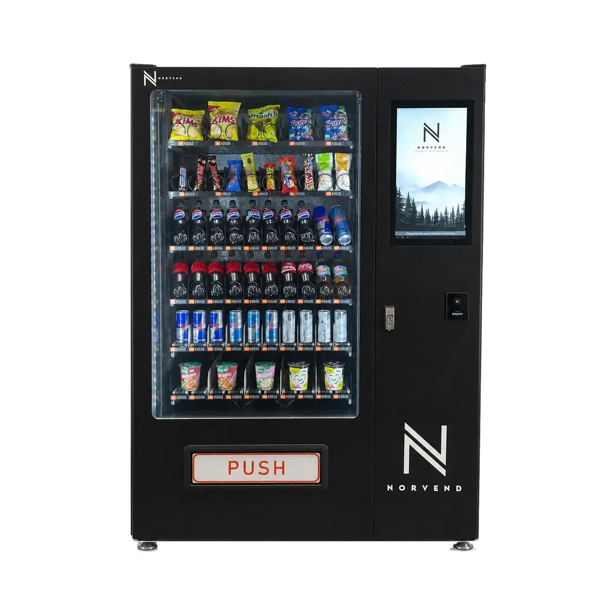 NorVend DC10 med snacks og drikke bak glass