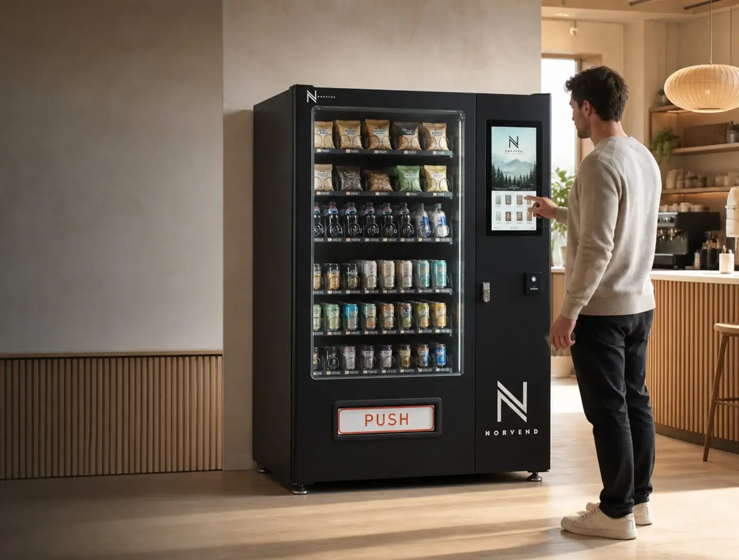 NorVend DC10 varuautomat på en arbetsplats
