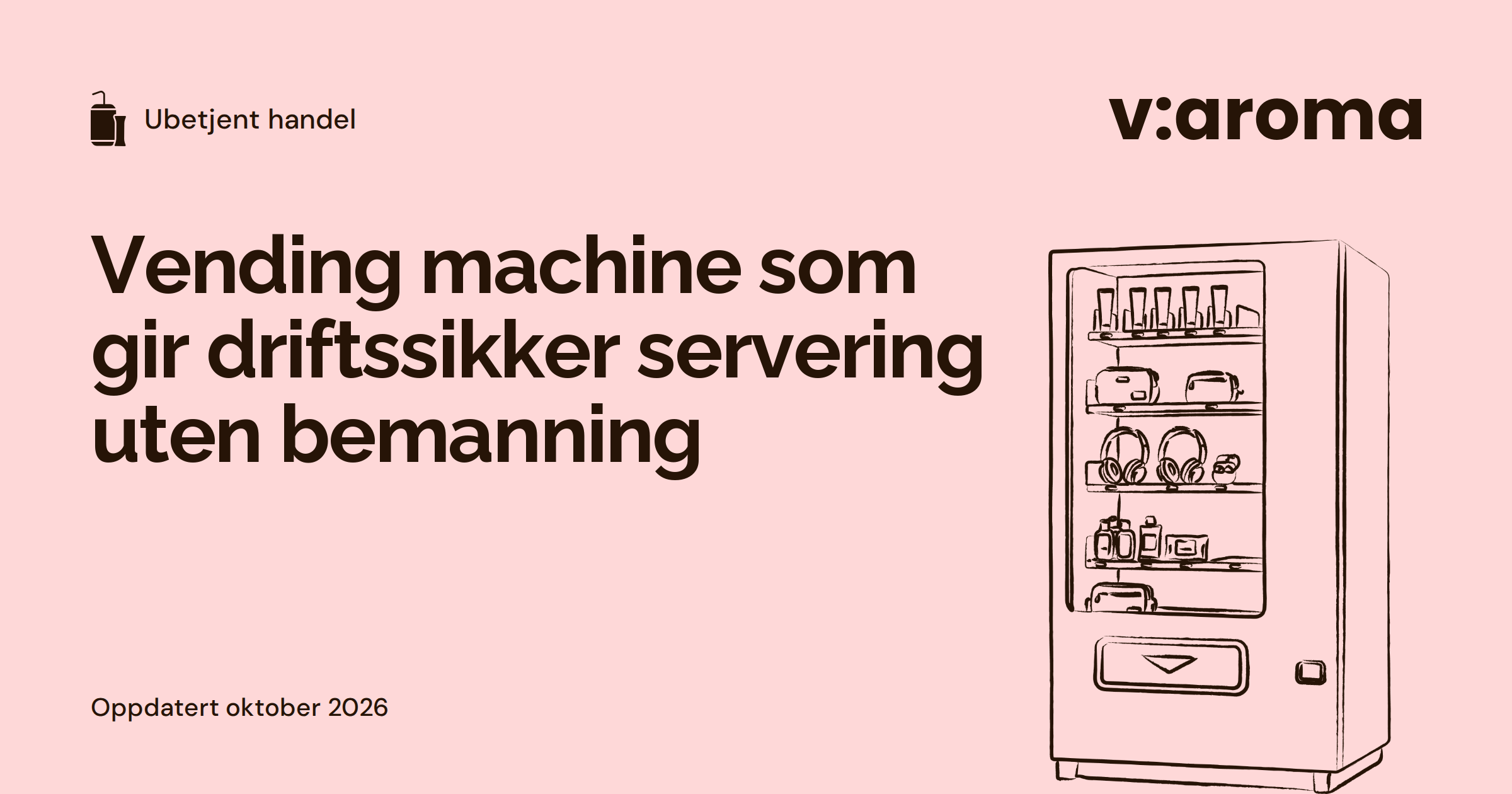 Vending machine: strektegning av en vareautomat med drikke og varer i hyllene